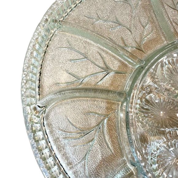 Indiana Glass Clear Pebble Leaf, Tree of life, Deviled Egg, Serving Tray… - Picture 3 of 10